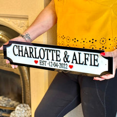 Personalised Couple Street Sign – Wedding, Anniversary or New Home Gift