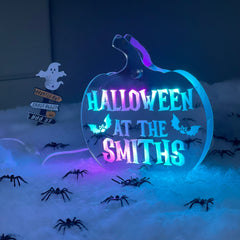 Personalised Halloween Pumpkin LED Sign | Mirror Sign The Crafty Bonobo 2