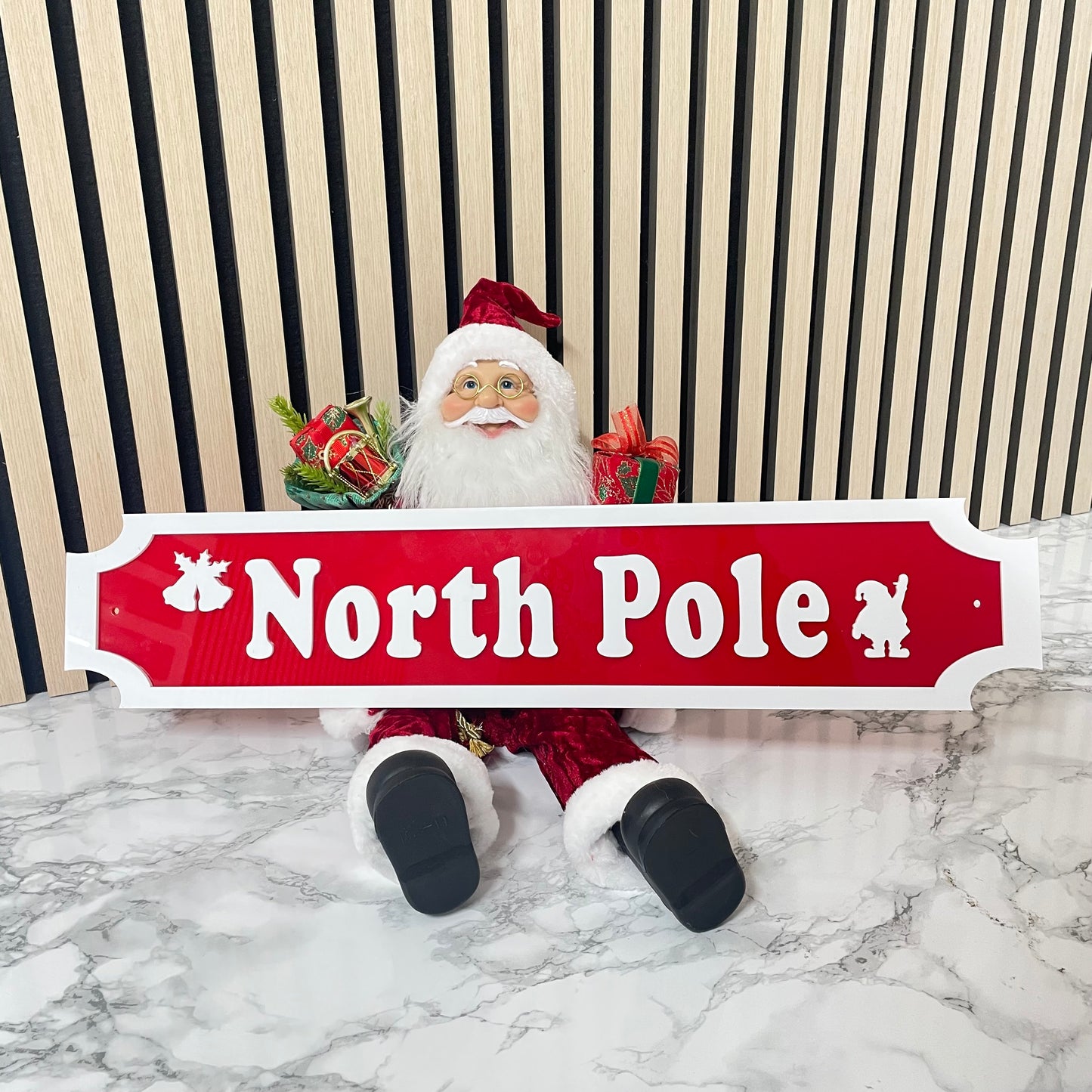 Personalised Christmas Street Sign | Festive Decor | Santa Family Sign