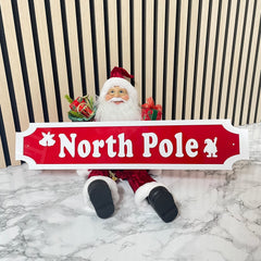 Personalised Christmas Street Sign | Festive Decor | Santa Family Sign
