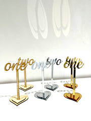Wedding Table Numbers | Mirror Table Decor