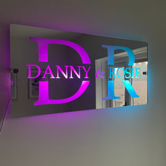 Personalised LED Couples Name Mirror