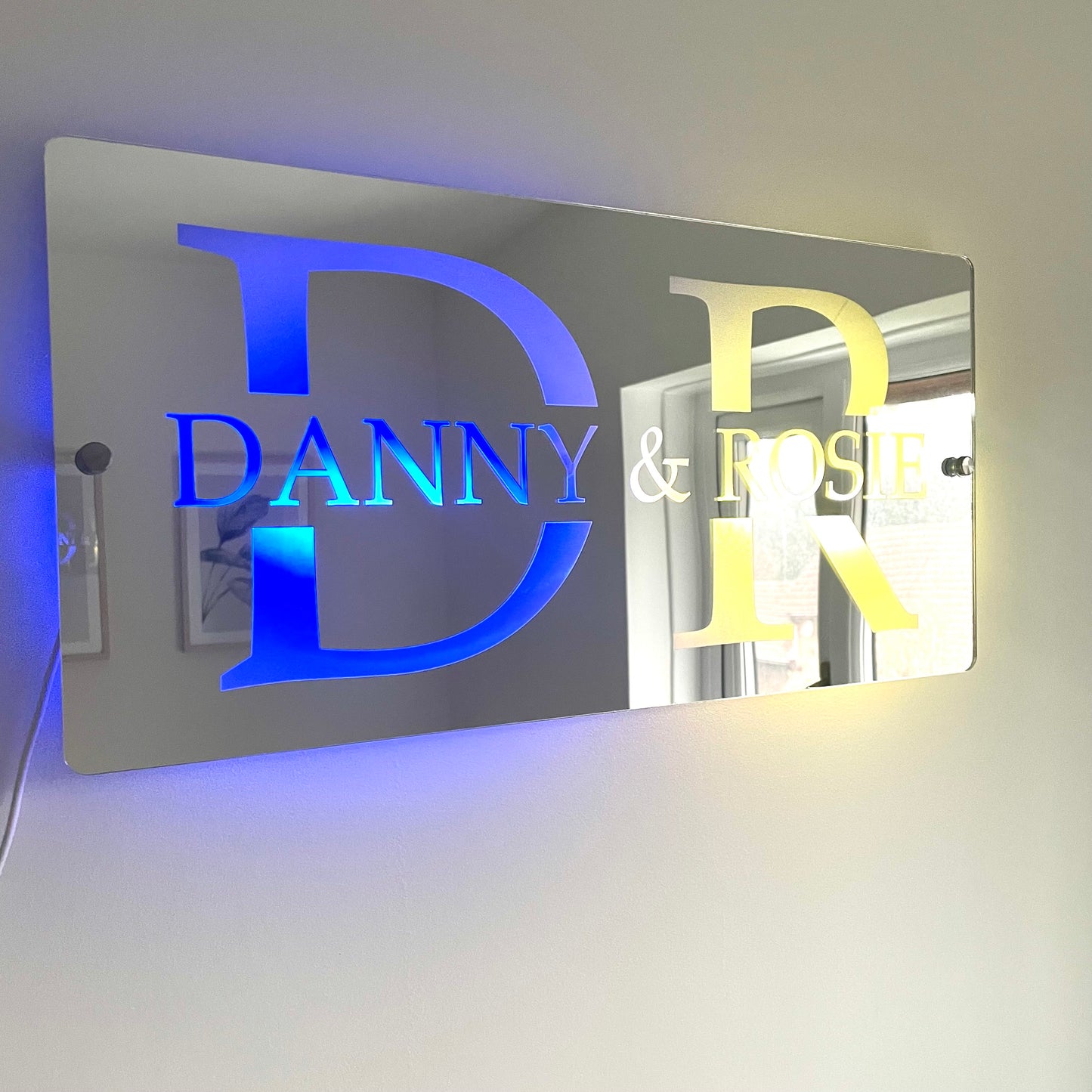 Personalised LED Couples Name Mirror