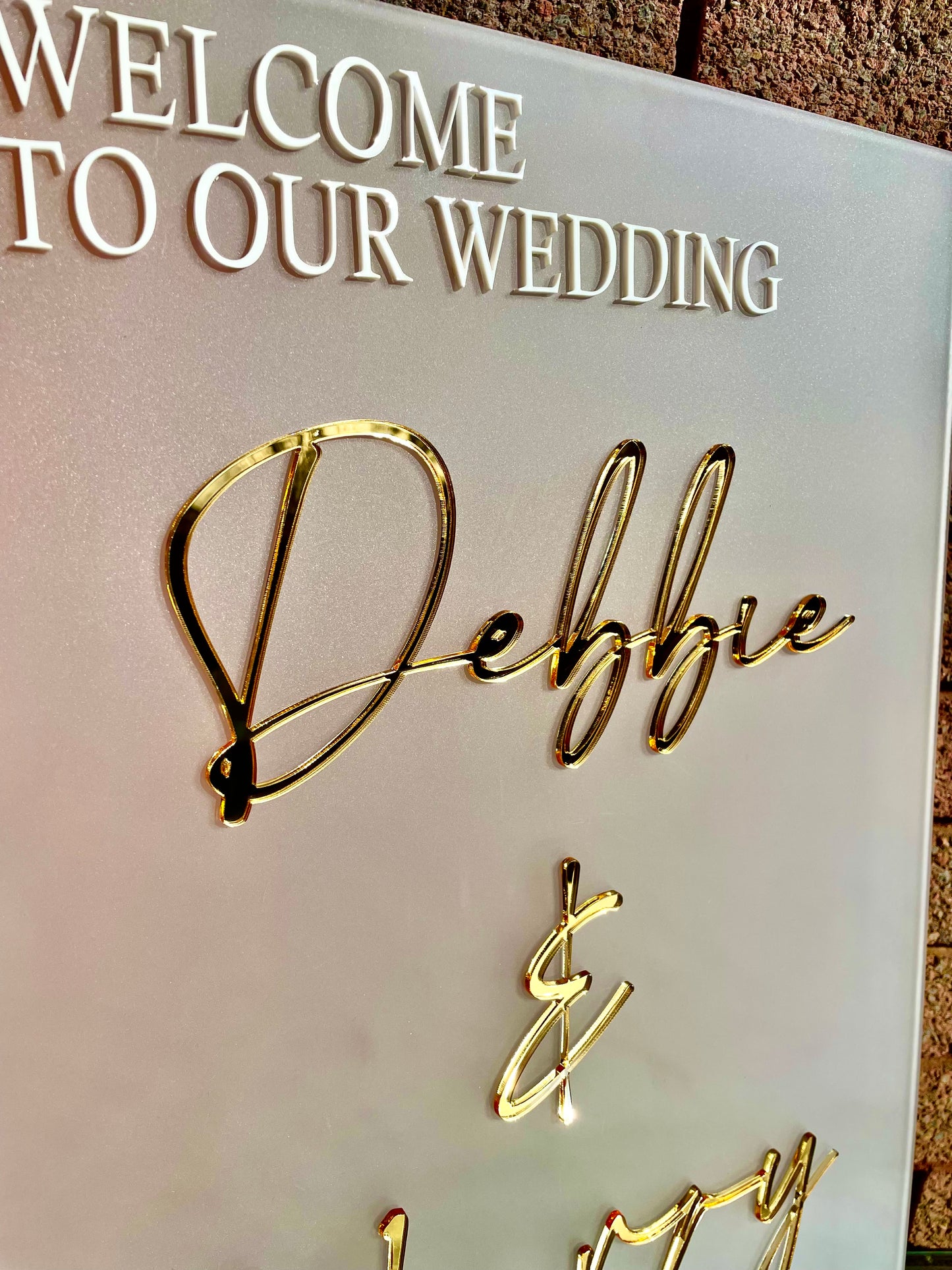 Luxury Frosted Welcome Wedding Sign | Mirror Wedding Decor C