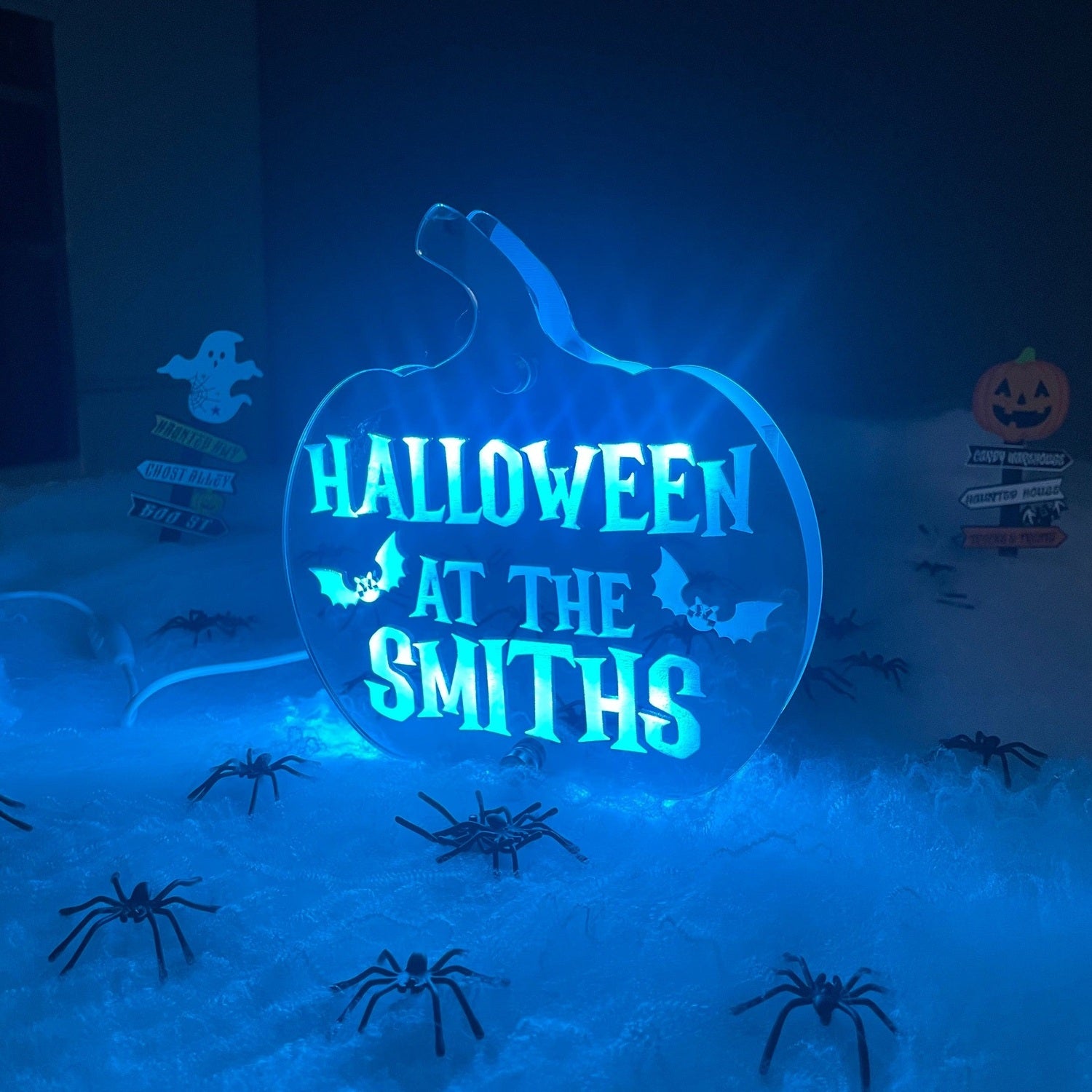 Personalised Halloween Pumpkin LED Sign | Mirror Sign The Crafty Bonobo 5