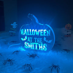 Personalised Halloween Pumpkin LED Sign | Mirror Sign The Crafty Bonobo 5