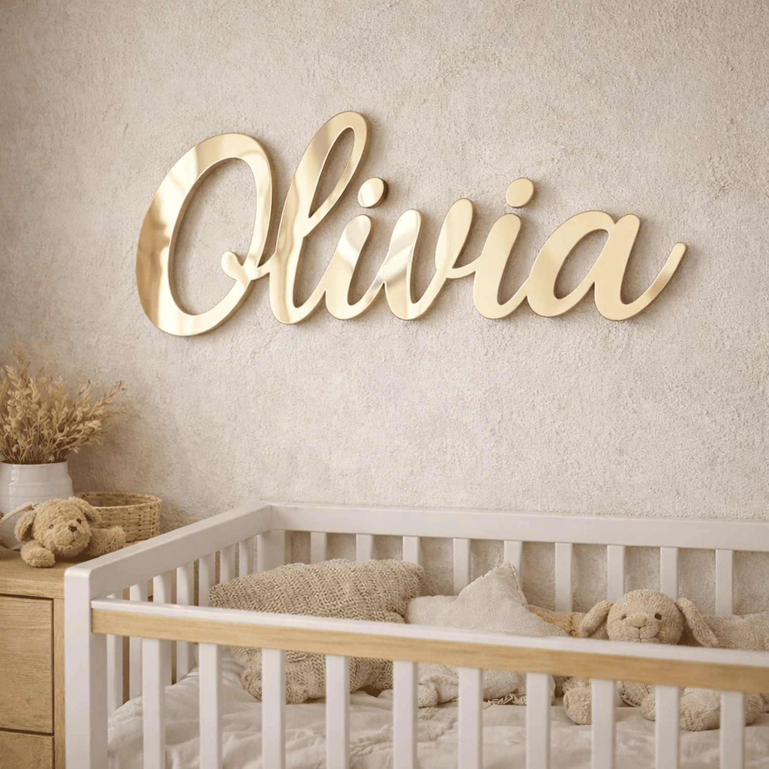 Personalised Acrylic Name Sign – Custom Wall Name in Black, Gold, Silver or Rose Gold The Crafty Bonobo 3