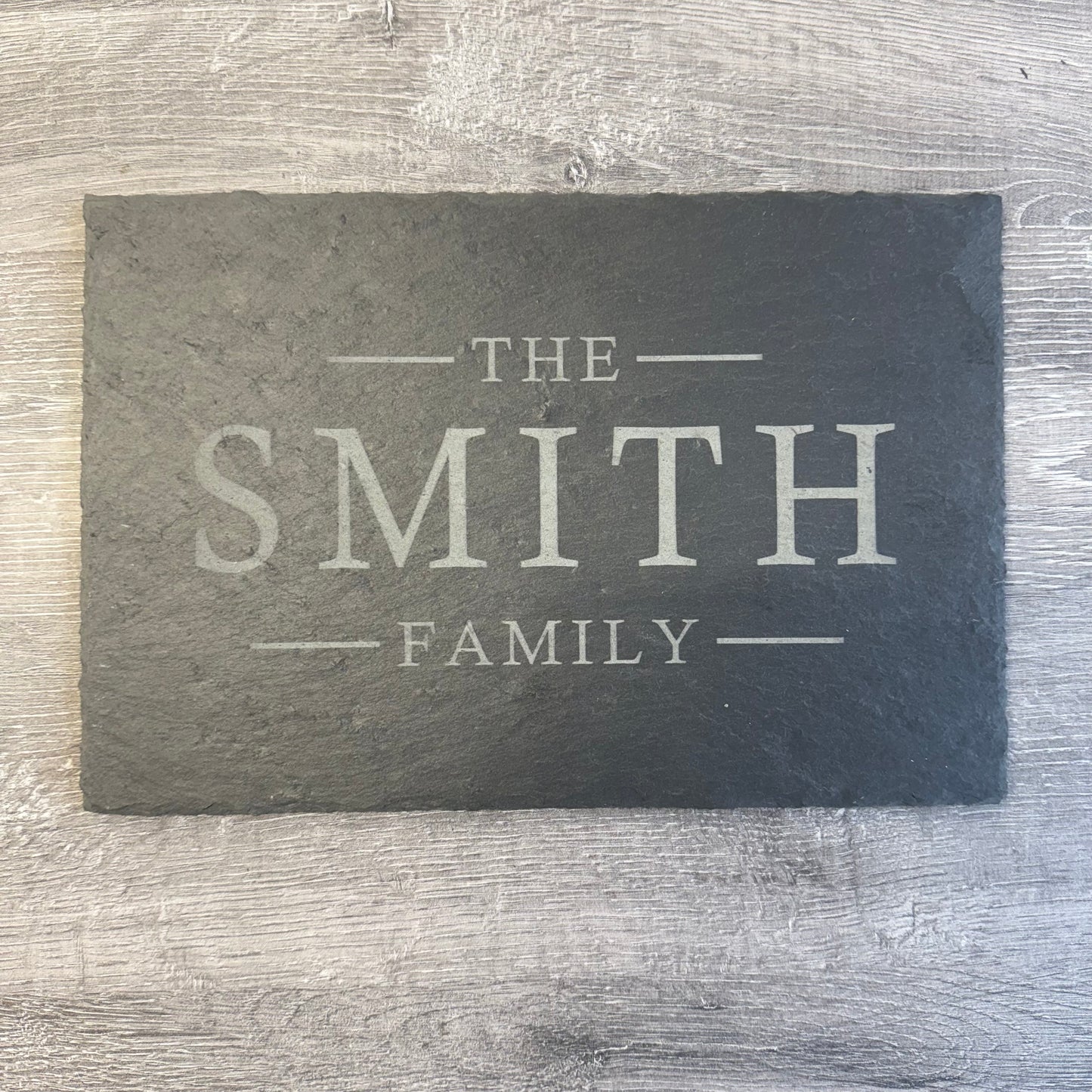 Personalised Slate Placemats & Coasters – Custom Engraved Natural Slate Tableware – Family Name, Wedding & Housewarming Gift – Set of 4 or 6 – Rustic Drink Coasters & Dining Mats