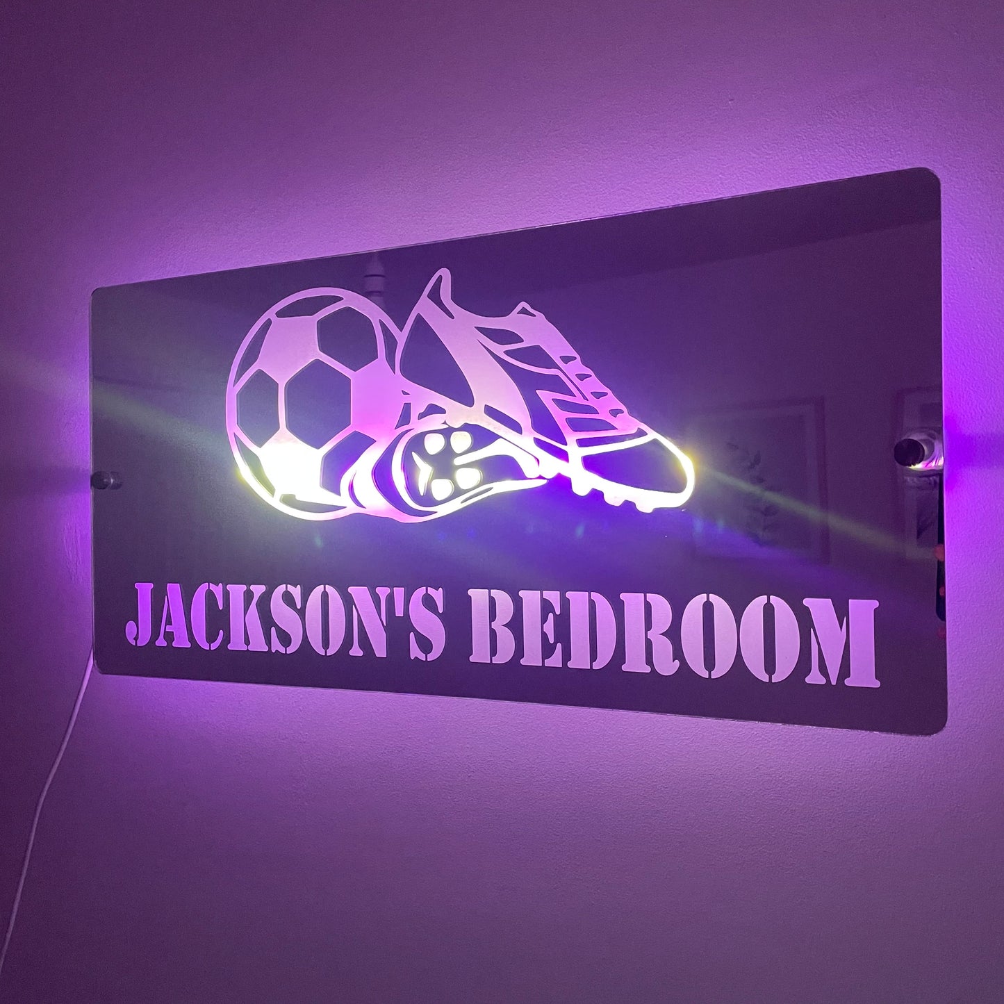 Children’s LED Football Design Mirror with remote