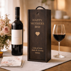Personalised Mother’s Day Wooden Wine Box – Engraved Gift for Mum The Crafty Bonobo 2