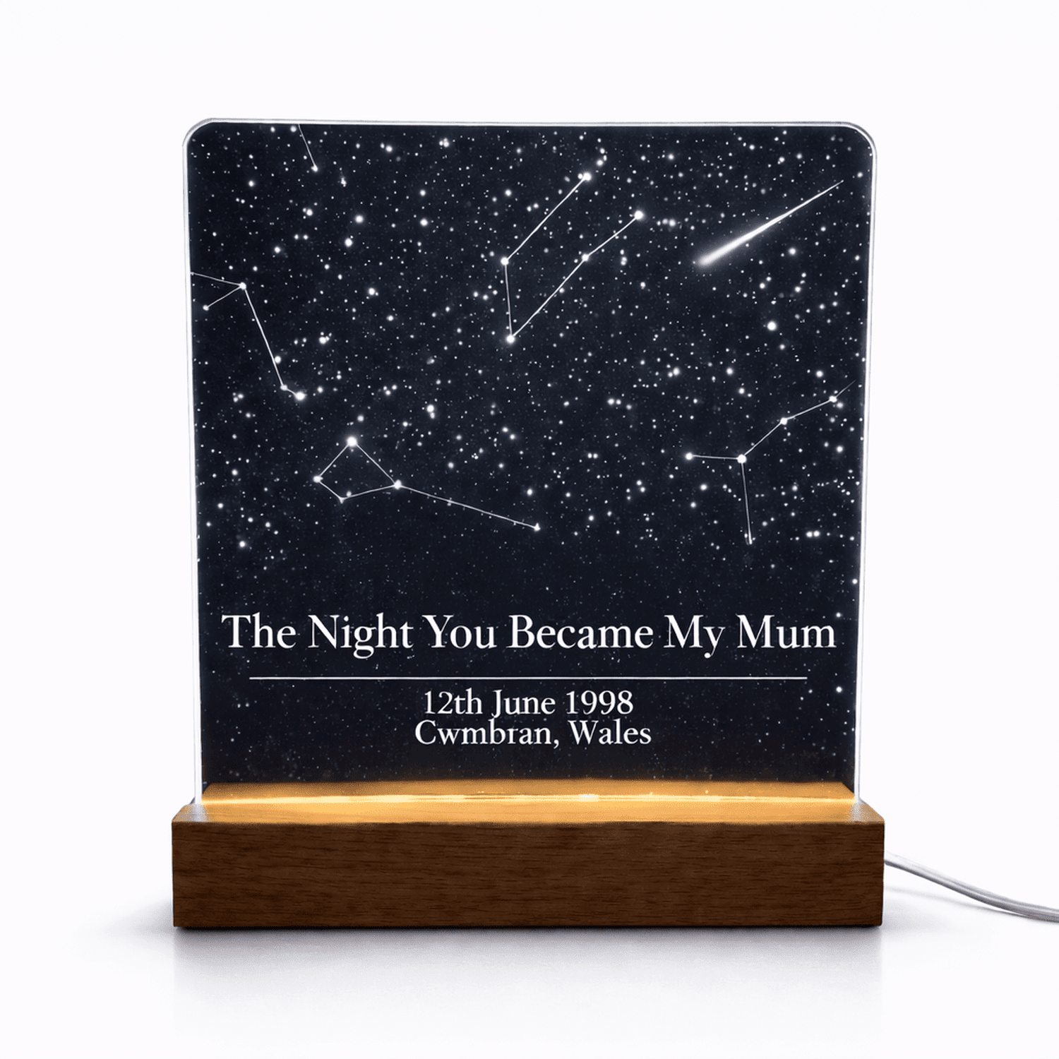 Personalised “The Night You Became My Mum” Star Map LED Light – Custom Night Sky Constellation Lamp With Date & Location The Crafty Bonobo 5