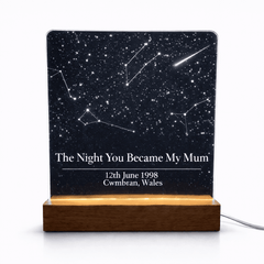 Personalised “The Night You Became My Mum” Star Map LED Light – Custom Night Sky Constellation Lamp With Date & Location The Crafty Bonobo 5