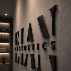 Personalised Architectural Acrylic Business Logo Sign – Luxury Clinic Wall Sign | Matte Black Acrylic
