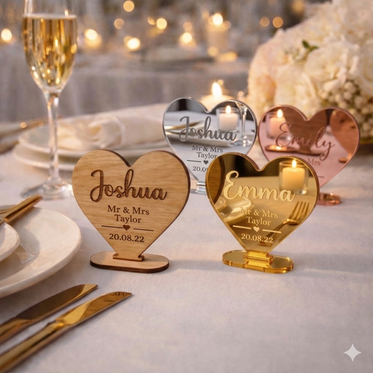 Personalised Wedding Place Name Cards – Custom Guest Name Settings for Weddings & Events