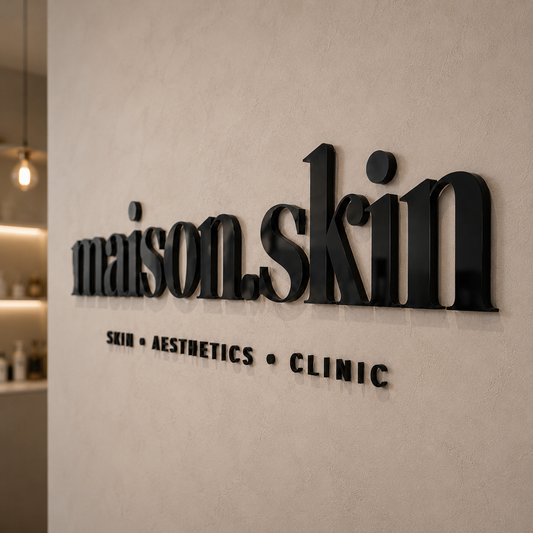 Personalised Black Acrylic Business Logo Sign – Modern Clinic & Salon Wall Sign