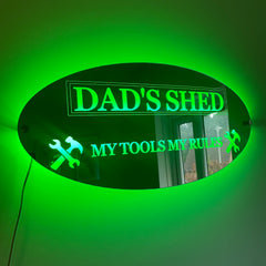 Dad’s Shed LED Mirror with remote | Gifts For Dad | Father’s Day