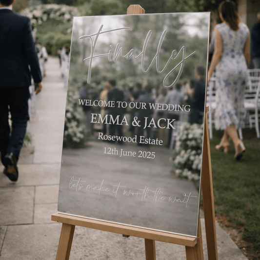 Luxury Welcome Wedding Sign | Mirror Wedding Decor The Crafty Bonobo Wedding Decor 2