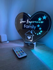 Personalised Heart LED Family Sign – Custom Surname Light with Remote Control The Crafty Bonobo 3