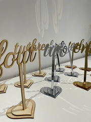 Wedding Table Numbers | Mirror Table Decor