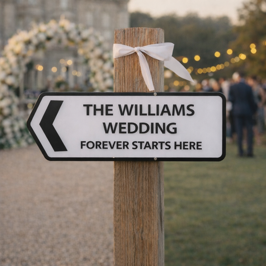 Personalised Wedding Direction Sign – Custom | 3D | Waterproof