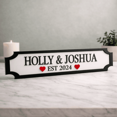 Personalised Valentine’s Street Sign – Anniversary Couples Gift The Crafty Bonobo 1