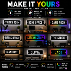 Personalised LED Username Sign | Gaming Decor | Streaming | Twitch