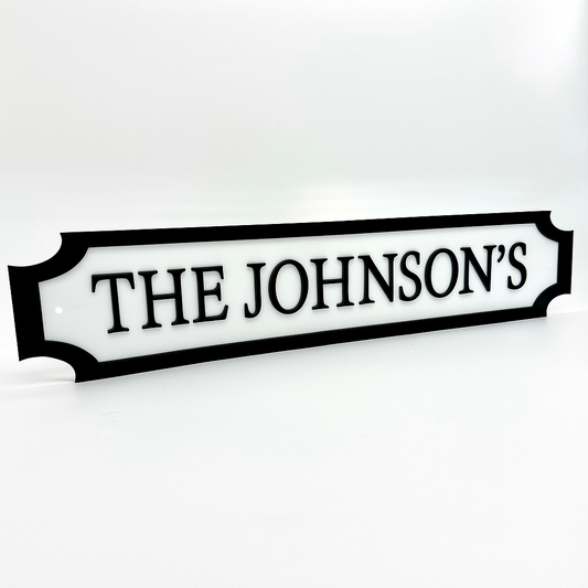 Family Name Sign – Custom 3D Acrylic Street Sign | Personalised Family Home Decor