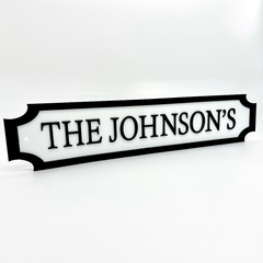 Family Name Sign – Custom 3D Acrylic Street Sign | Personalised Family Home Decor