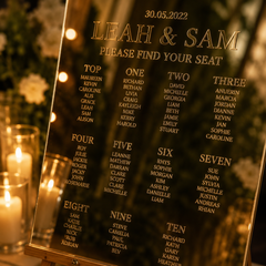 Luxury Wedding Seating Plan | Mirror Wedding Decor