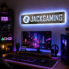 Personalised LED Username Mirror Sign | Social Media / Gaming Sign