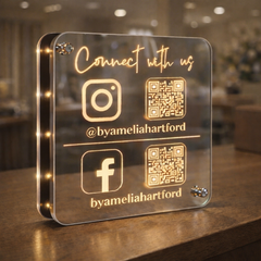 Personalised LED Social Media Plaque ✨ Instagram • Facebook • QR Code Sign