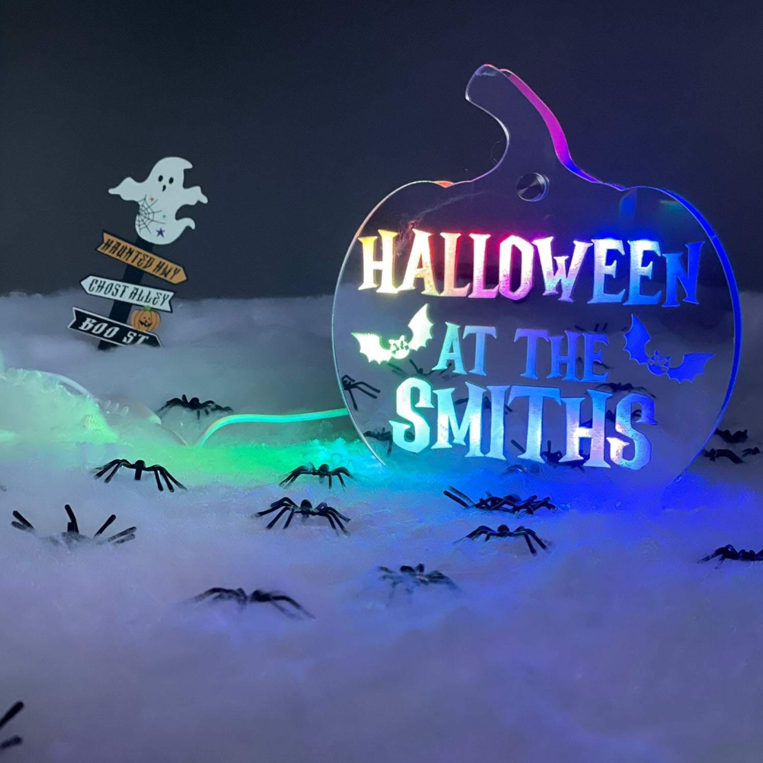 Personalised Halloween Pumpkin LED Sign | Mirror Sign The Crafty Bonobo 1
