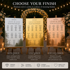 Luxury Wedding Seating Plan | Mirror Wedding Decor
