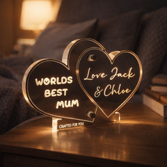 Personalised LED Heart Sign for Mum – Custom Mother’s Day Light Gift from Kids