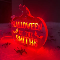 Personalised Halloween Pumpkin LED Sign | Mirror Sign The Crafty Bonobo 7