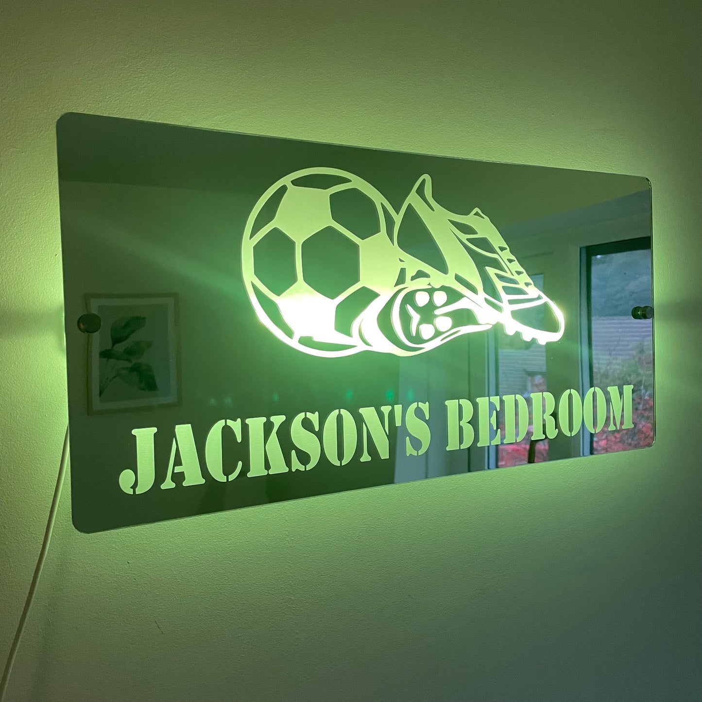 Children’s LED Football Design Mirror with remote