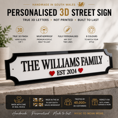 Customisable 3D Street Sign – Personalised Acrylic Plaque for Home, Bar & Business