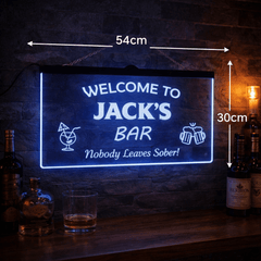 Personalised Colour-Changing Hanging LED Sign – Custom Bar, Man Cave & Home Decor Light