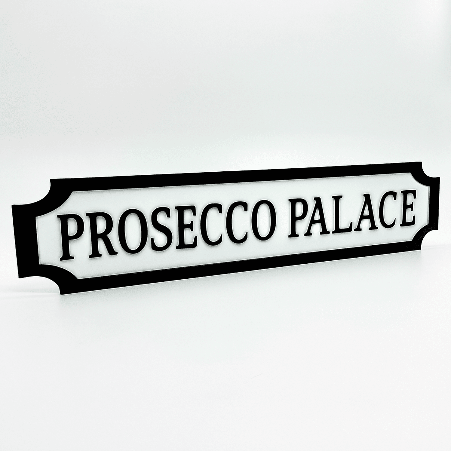 Prosecco Palace – Custom 3D Acrylic Street Sign | Personalised Bar & Home Decor The Crafty Bonobo 1