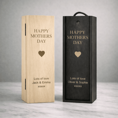 Personalised Mother’s Day Wooden Wine Box – Engraved Gift for Mum The Crafty Bonobo 3