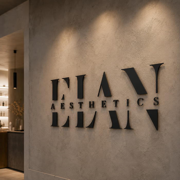 Personalised Architectural Acrylic Business Logo Sign – Luxury Clinic Wall Sign | Matte Black Acrylic