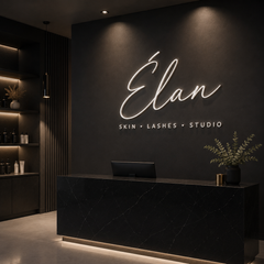 Personalised White Acrylic Beauty Salon Sign – Minimalist Wall Logo | Lash | Skin | Studio