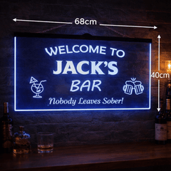 Personalised Colour-Changing Hanging LED Sign – Custom Bar, Man Cave & Home Decor Light
