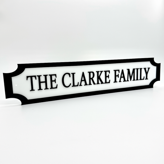 Family Name Sign – Custom 3D Acrylic Street Sign | Personalised Family Home Decor