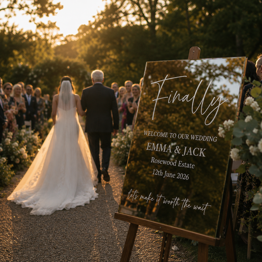 Luxury Welcome Wedding Sign | Mirror Wedding Decor