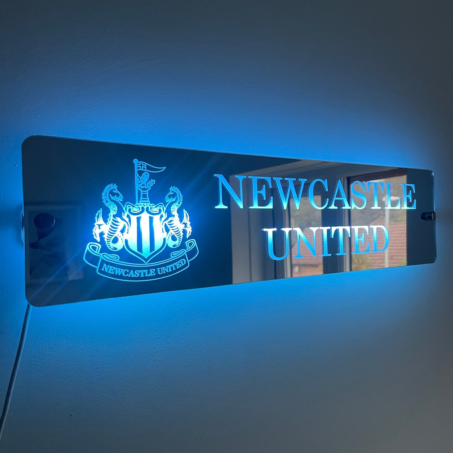 Personalised LED Sports Mirror Sign | Any Logo & Text