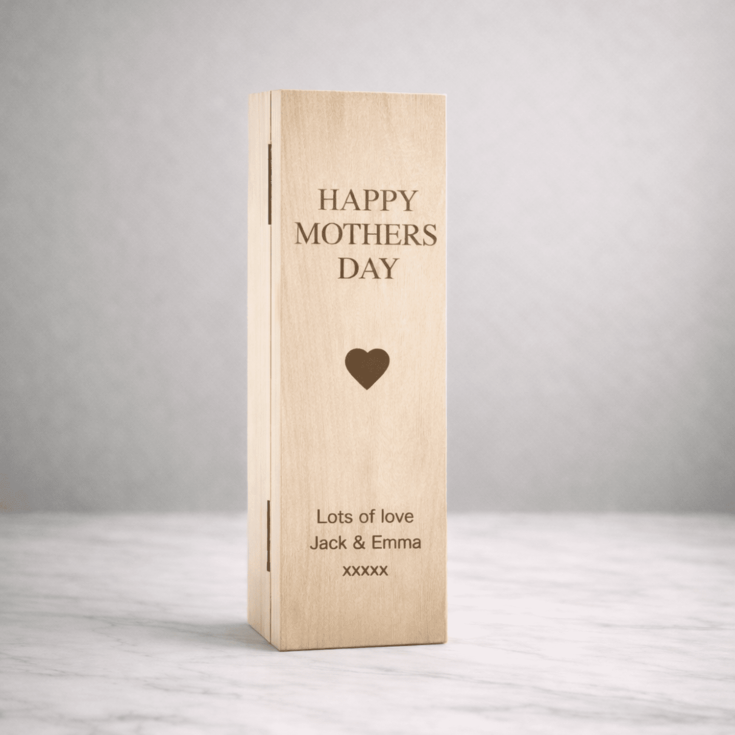 Personalised Mother’s Day Wooden Wine Box – Engraved Gift for Mum The Crafty Bonobo 5