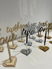 Wedding Table Numbers | Mirror Table Decor
