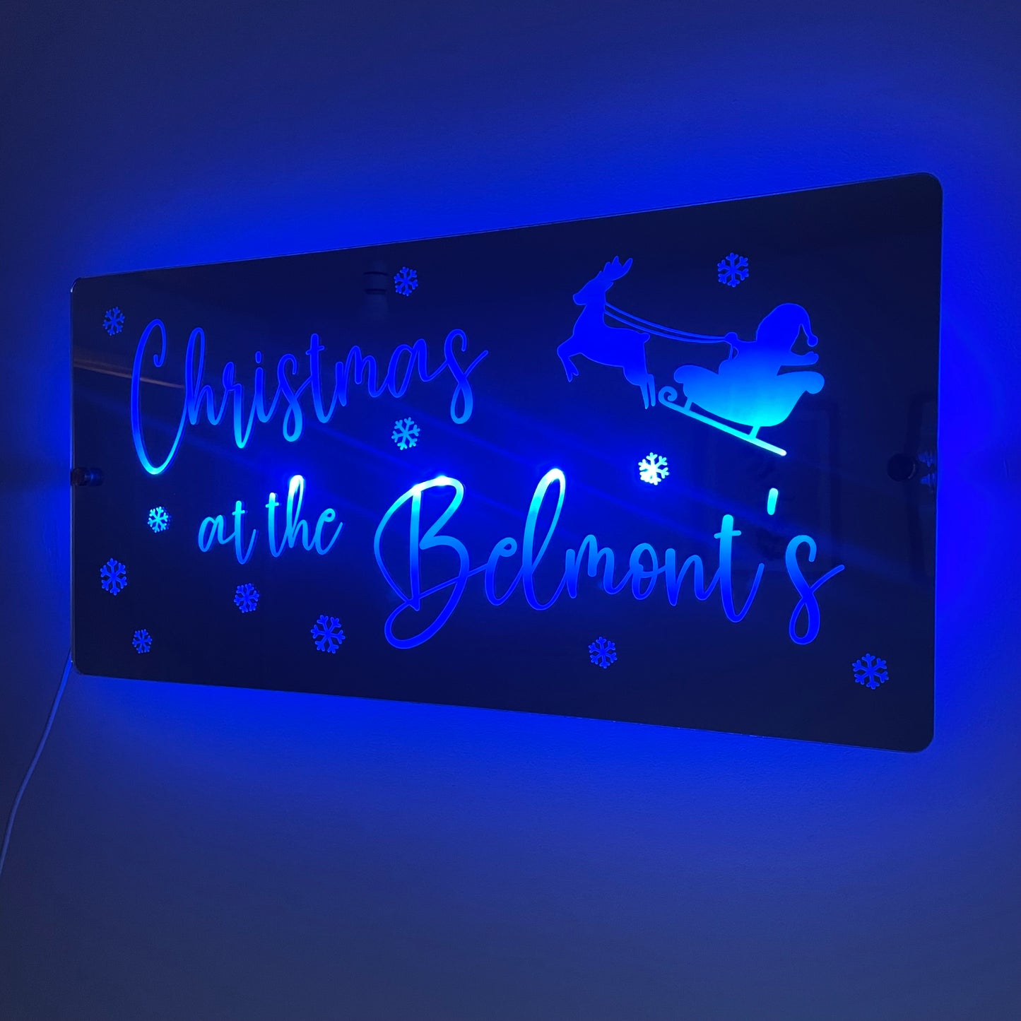 Christmas Family Name LED Mirror | Light Up Christmas Decoration