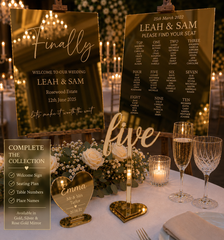 Wedding Table Numbers | Mirror Table Decor